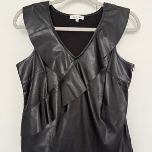 Another Love Black Sleeveless Vegan Leather Top Size XS - NWT